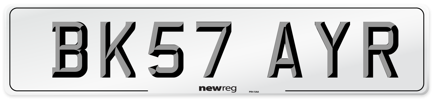 BK57 AYR Number Plate from New Reg